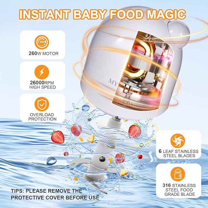 Baby Food Maker & Food Processor, Upgraded 14-in-1 Baby Food Blender, Puree Maker, Puree Grinder for Fruit, Veggies, Meat, Baby Feeding Essentials, Shower Gifts Set | Upgraded 14-in-1, Borosilicate Glass, BPA-Free, Easy to Use & Clean, For Fruit,Veggie...