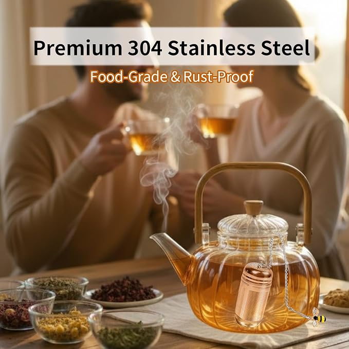 2 Pack Extra Fine Mesh Tea Infuser for Loose Leaf Tea Steeper | 304 Stainless Steel Tea Strainers & Filters for Loose Tea, Updated Slim Threaded Lid Tea Ball for Mug, Cup, Teapot, Kettle