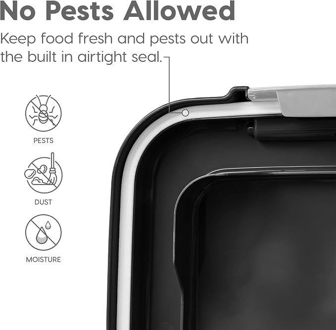 IRIS USA Dog Food Storage Container, Airtight, 30 lb Capacity, Wheels | Airtight seal keeps kibble, bird seed, and pet food fresh while wheels provide easy mobility around the home.