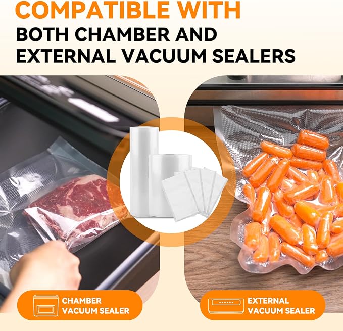 Wevac Vacuum Sealer Bags for Food, 6"x100' & 8"x100' Rolls with Cutter Box | BPA free, Commercial Grade, Heavy Duty, Freezer Safe, Sous Vide, Meal Prep, Meat & fish, Compatible with FoodSaver Sealers
