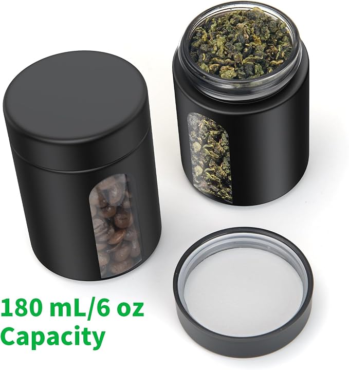 Glass Storage Jar (6 oz), 3 Pack Premium Smell Proof Visual Container with Child Resistant Cap, Small Waterproof Bottle Multipurpose Container for Coffee Teas Herbs Spices(180ml)
