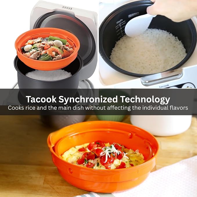 Tiger Jbv A10u 5.5 Cup Micom Rice Cooker with Tacook (White) | Tacook steamer tray