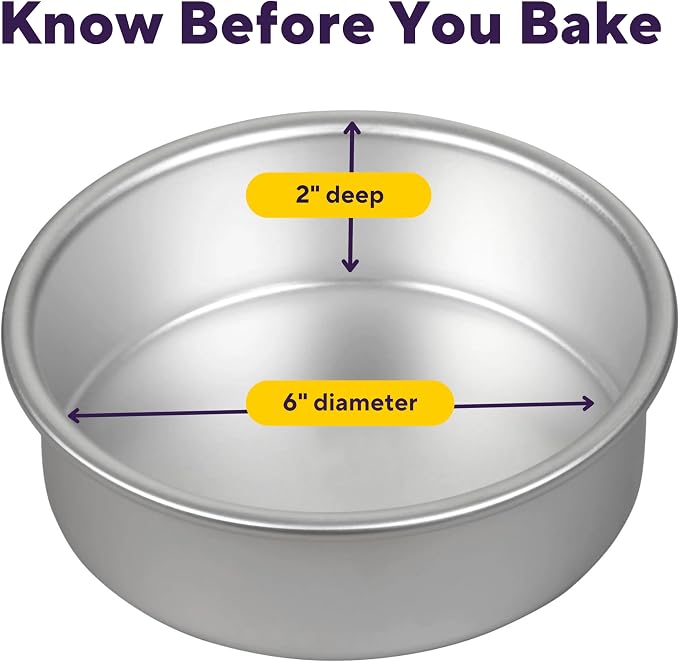 Wilton Aluminum Round Cake Pan, Classic Bakeware, 6 in.