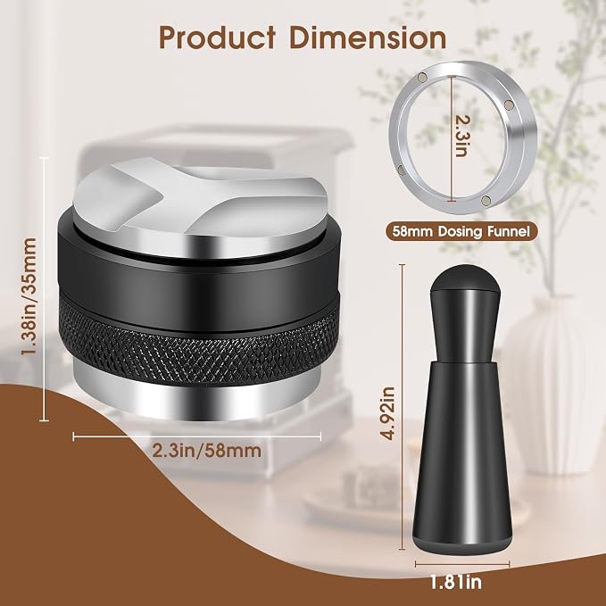 Reoszeank 58mm Espresso Accessories Kit, Distributor, Tamper, WDT, Funnel | Coffee Leveler, Espresso Distribution Tool, Dosing Funnel Set, fits 58 mm Espresso Machines and Portafilters