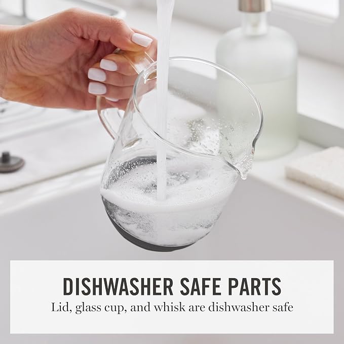 Martha Stewart 10oz Milk Frother & Steamer, 4 Presets, 300ml Glass Pitcher | Light, Dense, Cold Foam & Hot Chocolate, Ready in 90 Seconds, Cordless Pouring, Runs Quiet, Almond, Soy & Oat Milk, Linen