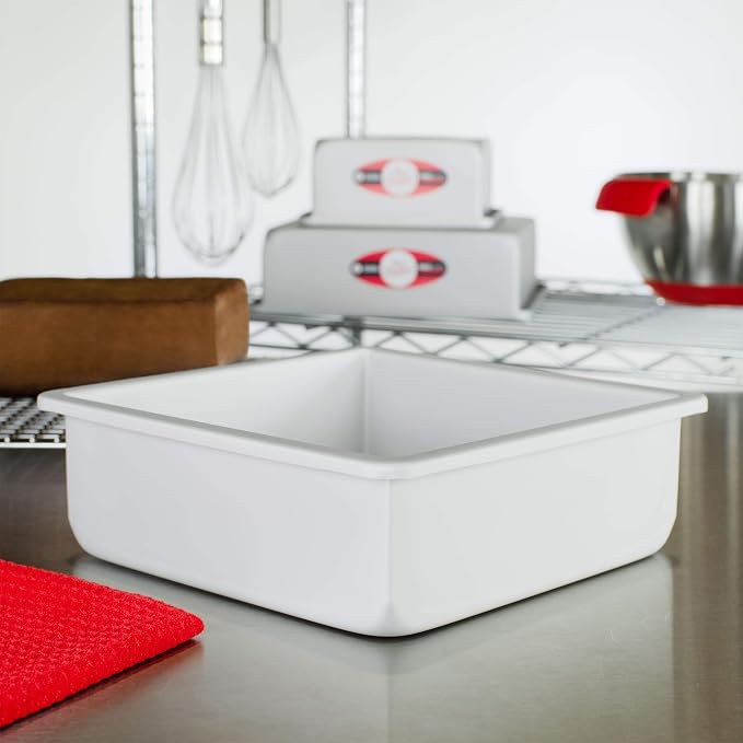 Fat Daddio's Anodized Aluminum Square Cake Pan, 3" High - 8 Inch x 8 Inch x 3 Inch