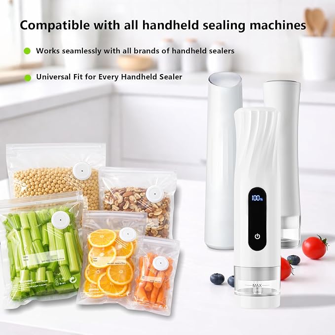 8.3 * 8.7 Inches Reusable Vacuum Sealer Bags for Food – 30 Packs | Leak-Proof & BPA-Free, Includes 6 Free Bag Clips,Ideal for Food Storage,Sous Vide,Freezer & Handheld Vacuum Sealer Compatible