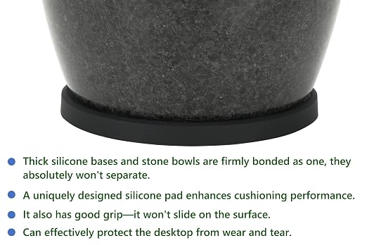 Mortar and Pestle Set Carved from Natural Granite - Heavy Duty, 2 Cup