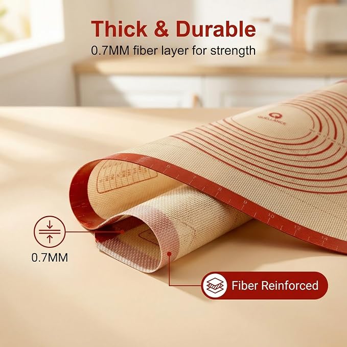 Silicone Baking Pastry Dough Mat - 28x20Inch Extra Large Thick Silicone Mat for Making Pie Bread Pizza, Nonslip Kitchen Pastry Mat for Dough Rolling Kneading, Heat Resistant Oven Liner Gift for Baker