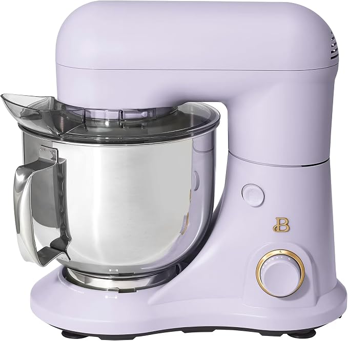 5.3 Qt Stand Mixer, 300W Electric Kitchen Mixer with 12 Speeds, Tilt Head Design, Stainless Steel Bowl, Dough Hook Whisk Beater Splash Guard (Lavender)