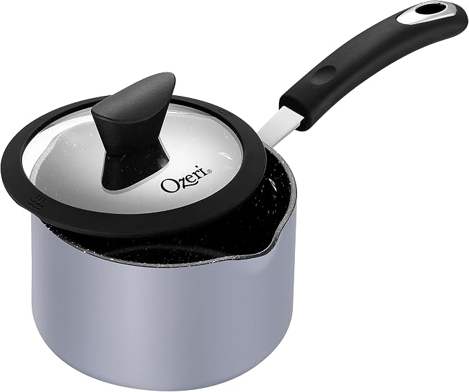 The All-In-One Stone Saucepan and Cooking Pot By Ozeri | Utilizes A Stone-derived Coating From Germany That Is 100% Free of APEO, GenX, PFBS, PFOS, PFOA, NMP and NEP
