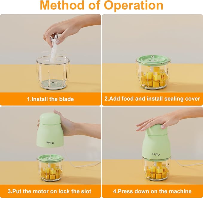 Upgraded Baby Food Maker, 10oz Food Processor with 8 Blades, Quiet Fast Blending, Food-Grade Glass Bowl, BPA-Free, Leak-Proof Sealing Design, Easy to Clean Baby Food