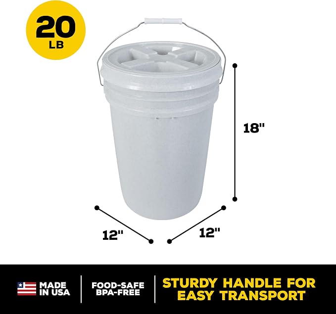 Gamma2 Vittles Vault Dog Food Storage Container, Up to 20 Pounds Dry Pet Food Storage, Made in USA | Made in USA, airtight seal keeps dry meals fresh and pests out, durable pantry bin for medium sized bags, easy scoop access