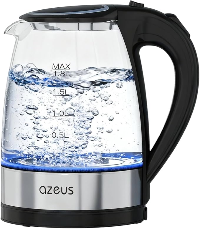 AZEUS Electric Kettle 1500W Tea Kettle, 1.8L Large Capacity with Auto Shut-Off and Boil-Dry Protection, BPA-Free