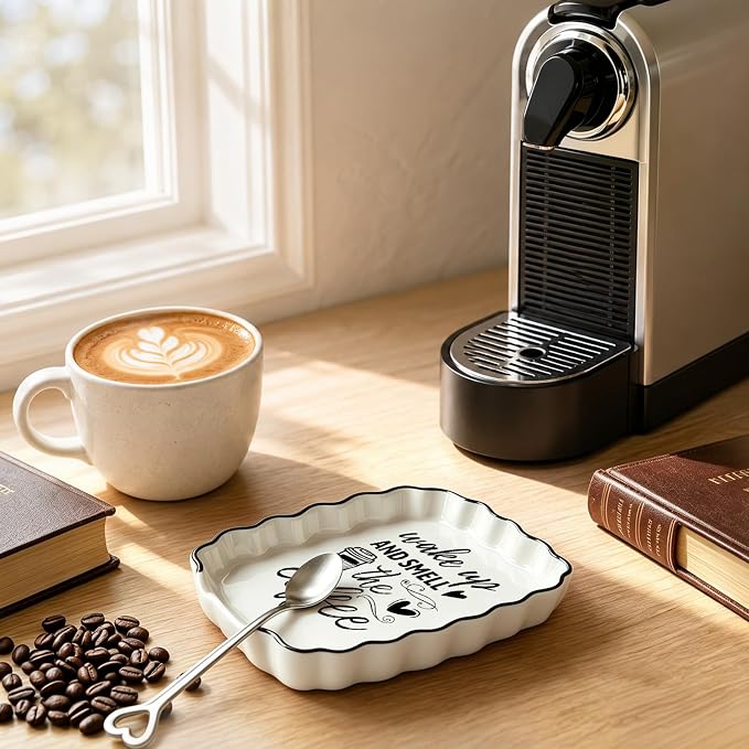 Funny Coffee Spoon Rest, Ceramic Spoon Holder for Coffee Bar Accessories | Cafe Station Decor, Small Teaspoon Rest Farmhouse Cute Cafe Bar Decor Accessories for Countertop