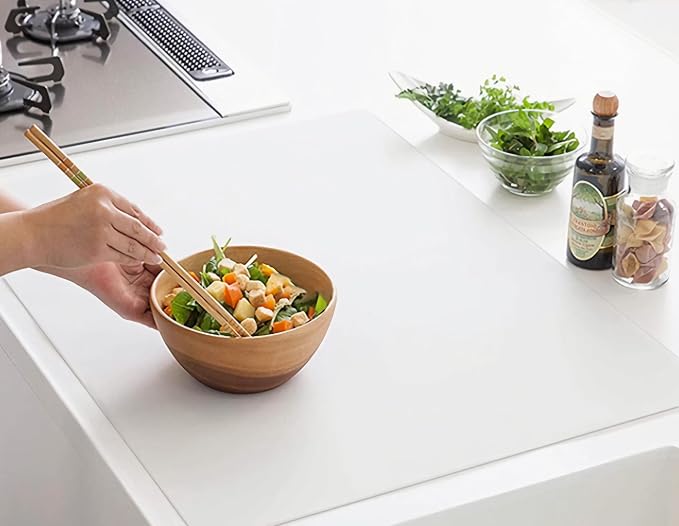 Silicone Placemats, Food-Grade Non-Slip Waterproof, Dining, Stain Resistant, Countertop Protector, Kitchen Counter Mat, Heat Resistant, Baking mat Dishwasher Safe (25.6"×17.7"-1p Thicken, Translucent)