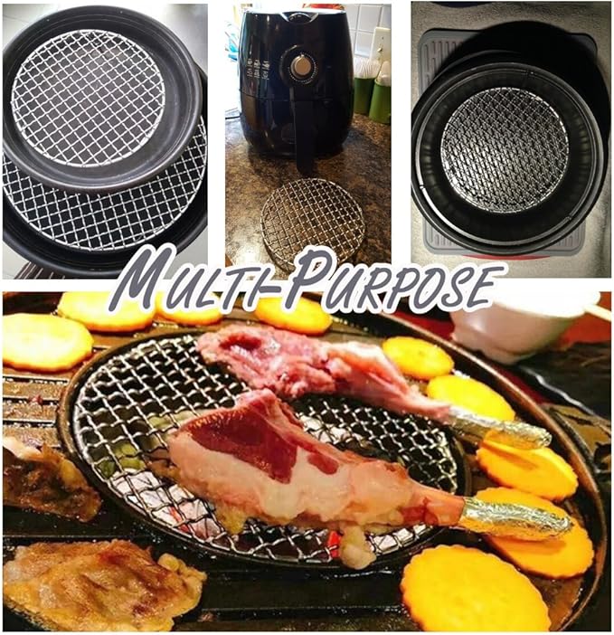 Round Cooling Rack 304 Stainless Steel Straight Wire Dia 7.9" Steaming Cooling and Baking Barbecue Rack with Legs Fit for Air Fryer Instant Pot Pressure Cooker Canning (200mm/7.9")