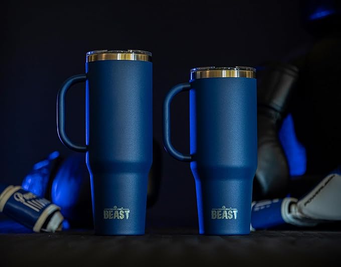 Beast 50 oz Tumbler with Handle Stainless Steel Vacuum Insulated Coffee Ice Cup Double Wall Travel Flask (Royal Blue)