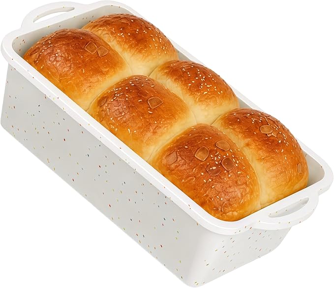 Vinino Standard Nonstick Silicone Loaf Pan 8.5 x 4.5'' for Everyday Use | Cream Loaf Pan Fits Compact Kitchens, Perfect for Starter Bakeware, Fudgy Brownies & Everyday Homemade Bread Baking
