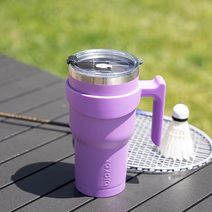 BJPKPK 40 oz Tumbler with Handle & Straw, Insulated Stainless Steel Mug | Double Wall Vacuum, Keeps Hot/Cold, Thermal Cup, BPA Free, Dishwasher Safe, Cupholder Fit, Coffee & Travel, Ocean Dream
