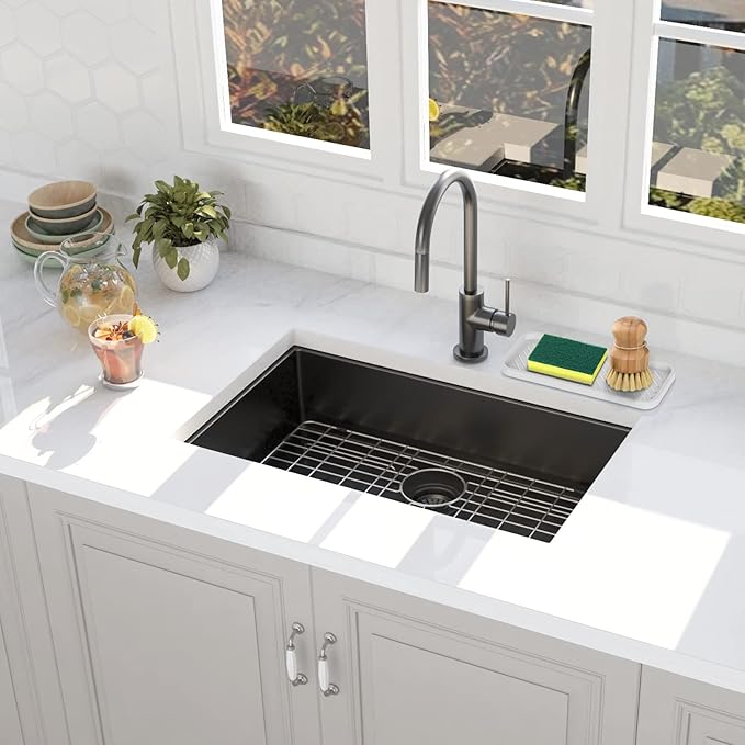 Kitchen Silicone Sink Organizer Tray, Sponge Holder for Sink Caddy（White） | Silicone Soap/Sink/Drip Tray, Kitchen Sink Organizer, Small Mats for Counter, Soap Dish Tray, Dishwashing Accessories