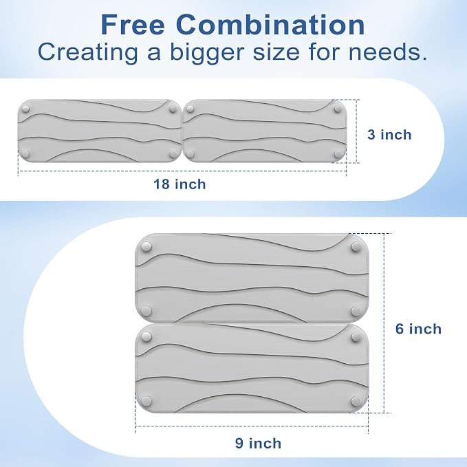 2-Pack Large Size Water Absorbing Stone Sink Caddy, Coaster | Instant dry stone tray and stone sink organizer with rust-free feet on rubber pads, free from scratches.