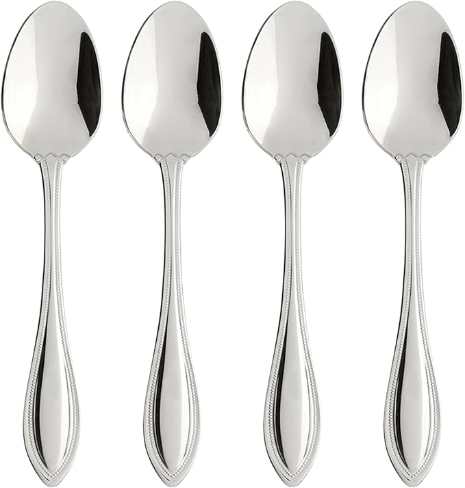 Oneida American Harmony Teaspoons Silverware Set for 4, Flatware | mirror finish, dishwasher safe | cutlery set for kitchen and dining, utensil set, kitchen gifts for women, heavy duty