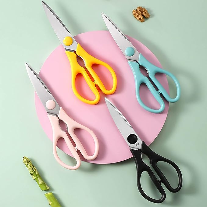 Pink Kitchen Shears, 8.5" Heavy Duty All Purpose Stainless Steel Scissors | Dishwasher Safe Kitchen Scissors With Soft Comfort-Grip Handle, Food & Meat Scissors, Home, Kitchen, Everyday Use