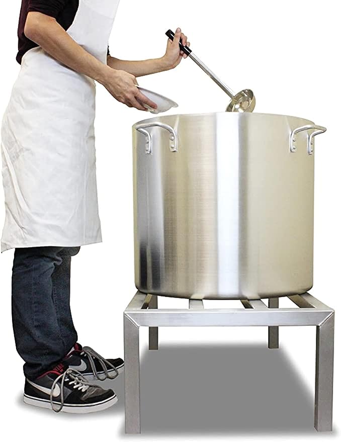 TrueCraftware- 120 qt. Aluminum Stock Pot with Quad Handles 6mm Thickness- Multipurpose Pot Cookware Large Stockpot Stew For Cooking Simmering Soup Seafood Stock Home Kitchen Restaurant