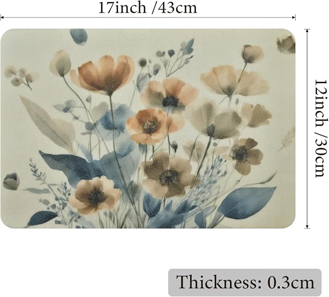 Vinyl Placemats Set of 8-12x17 Inch - Heat Resistant Washable Place Mats Waterproof Non-Slip Wipeable Table Mats for Dining Table Decor, Indoor/Outdoor Plastic Mat