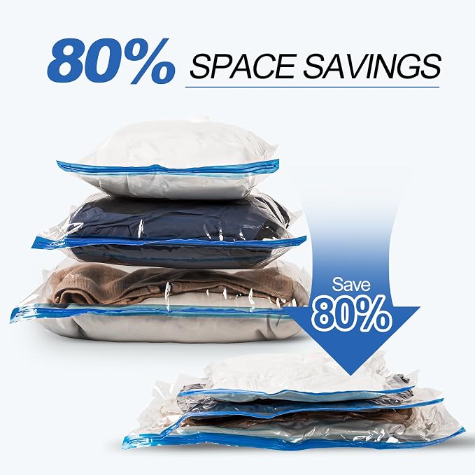 VMstr Vacuum Seal Bags for Clothing Travel, Vacuum Storage Bags with USB Electric Pump, Compression Space Saver for Luggage Suitcase 18 Combo Bags + USB Pump