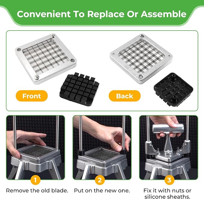 1/2" Replacement Blade for Commercial Vegetable Chopper Dicer | 420 Stainless steel blade, sharp uniform 1/2" dicing, wide chopper compatibility, for fries, onions, tomatoes, cucumbers