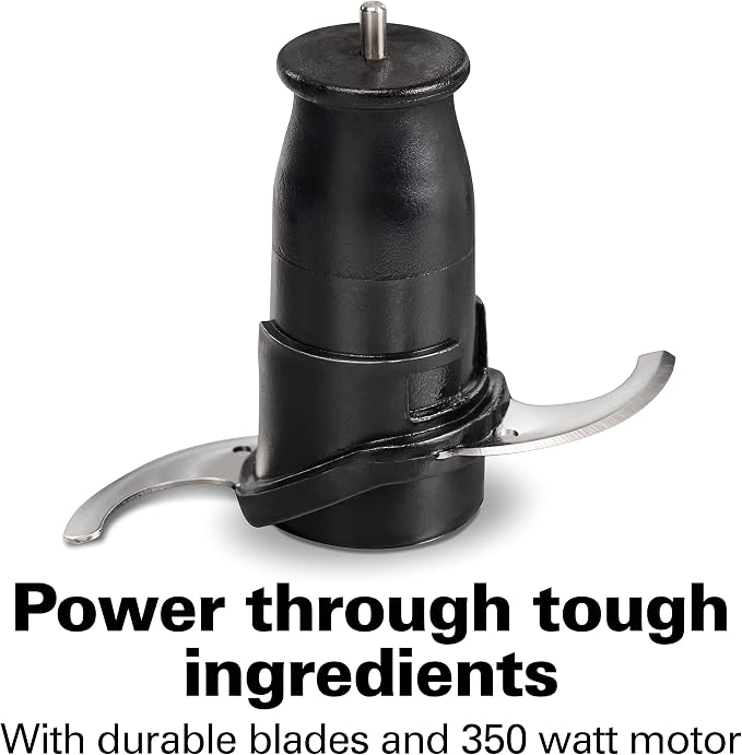 Hamilton Beach 3 Cup Electric Vegetable Chopper & Mini Food Processor | Simple Stack & Press Design | 350 Watts & Stainless Steel Blades For Dicing, Mincing & Puree | Dishwasher Safe | Black