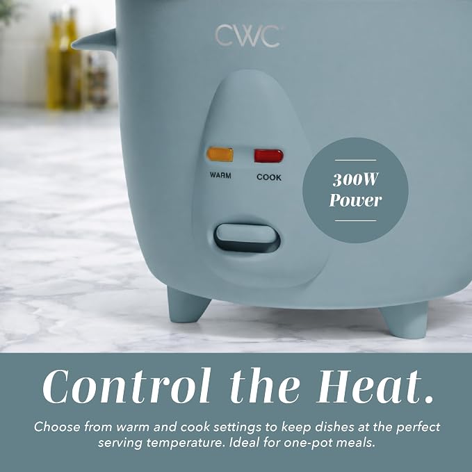 COOK WITH COLOR 6 Cup Rice Cooker 300W - Effortless Cooking and Perfectly, Cooks 3 Cups of Raw Rice for 6 Cups of Cooked Rice, Slate Blue | 300W, Cooks 3 Cups Raw Rice, 6 Cups Cooked Rice, Effortless Cooking