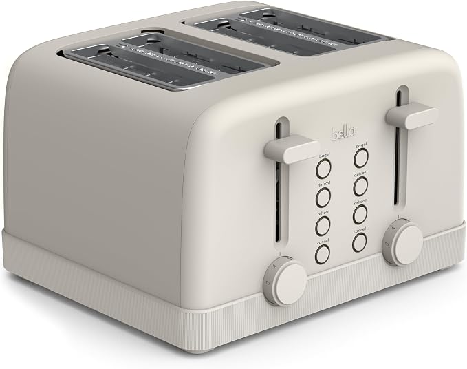 bella 4-Slice Toaster with Extra Wide Slots, Oatmilk