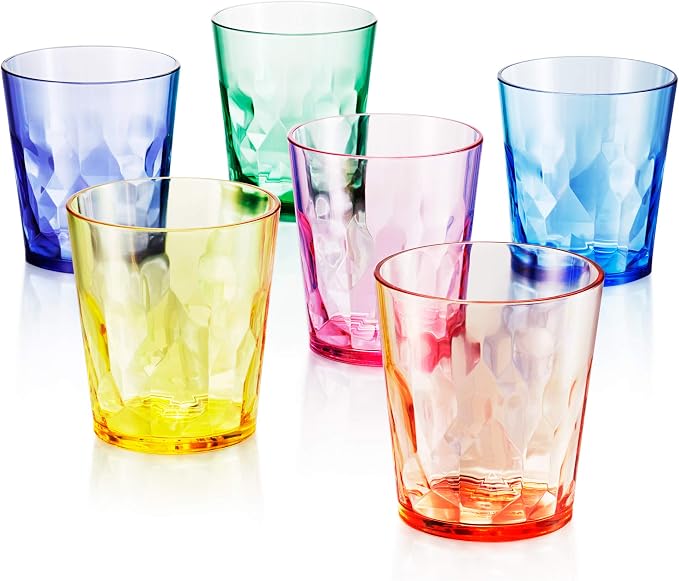 SCANDINOVIA - 13oz Unbreakable Premium Drinking Glasses Set of 6 - Made in Japan - Super Grade Acrylic Plastic - Perfect for Gifts - Dishwasher Safe - Cups Reusable Drinkware Tumblers Kids | Shatter-resistant clear SAN plastic with genuine glass-like c...