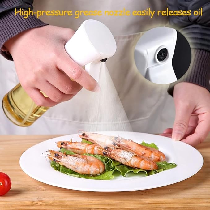 250ml Glass Olive Oil Sprayer for Cooking – Fine Mist Refillable Oil Dispenser Bottle for Air Fryer, Baking, Grilling & Salad – Premium Food-Grade Kitchen Gadget for Healthy Cooking