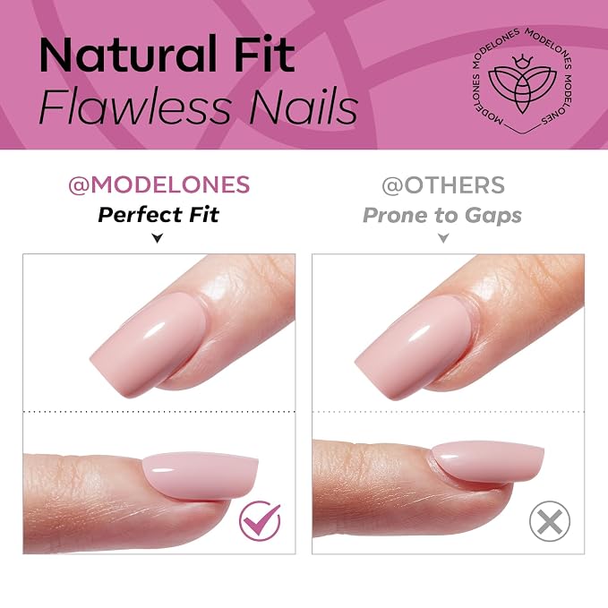 modelones Plum Short Press on Nails, Oval Fake Nails Kit Nails Press Ons | with Nail Glue, Adhesive Tabs, Nail File, Prep Pad, Manicure Stick, 32Pcs 16 Sizes, Summer Women Girl Gift
