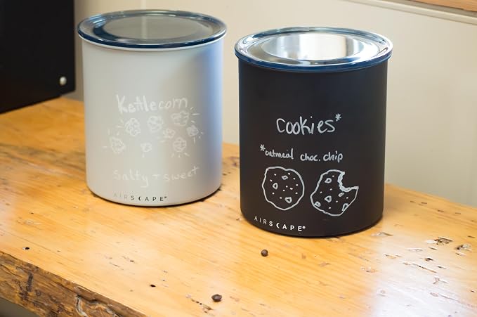 AirScape by Planetary Design | 2.2 lbs Coffee Storage | Matte Black | Plunger Lid Removes Excess Oxygen - DON'T buy airtight, BUY AIR-LESS - Holds 2.2 lbs Coffee Beans - (Matte Black)
