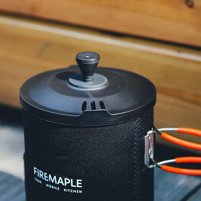 Firemaple Star French Press Coffee Filter, Suitable for X1, X2, X3 Stove | Simple Brewing: Add Grounds, Pour Water, Press, Fine Mesh Ensures Smooth, Grit-free Coffee, Space-saving Foldable Build