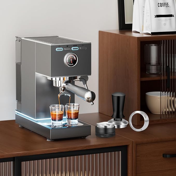 Reoszeank 54mm Espresso Accessories Kit, Distributor, Tamper, Dosing Funnel | Spring Loaded Calibrated Tamper, Espresso Distribution Tool and Leveler, fits Breville 54 mm Espresso Machine and Portafilter