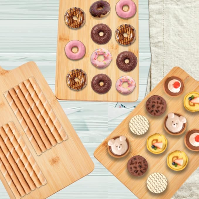 6pcs Wood Cutting Boards Bulk for Kitchen, 15x7 inch Personalized Bamboo Charcuterie Boards Customized Laser Engraving Serving Chopping Board for Pizza, Cheese, Dessert, Fruit, Vegetables