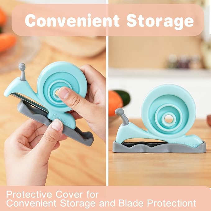 Kibbidea Vegetable Peeler, Kids Fruit Potato Peeler for Kitchen | Protective Cover, Cut-proof Glove, Kids Cooking Tools, Cute Kitchen Accessories