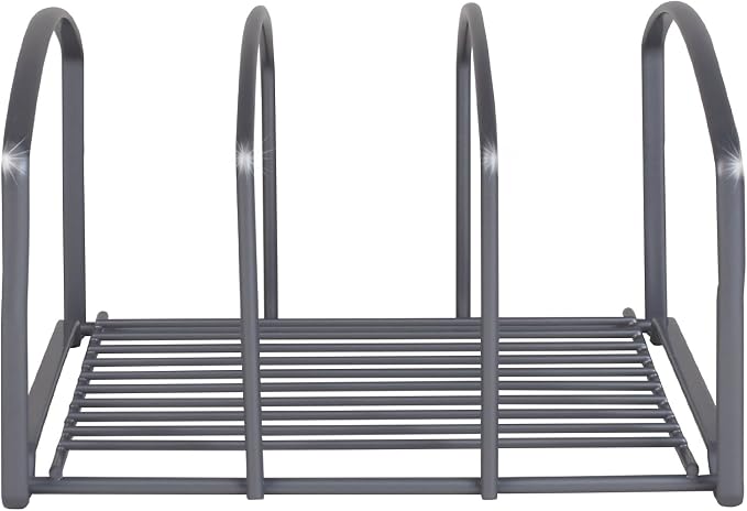 Deco Brothers Cookware Organizer Rack for Kitchen Cabinet, 3 Slot Holder | Silver