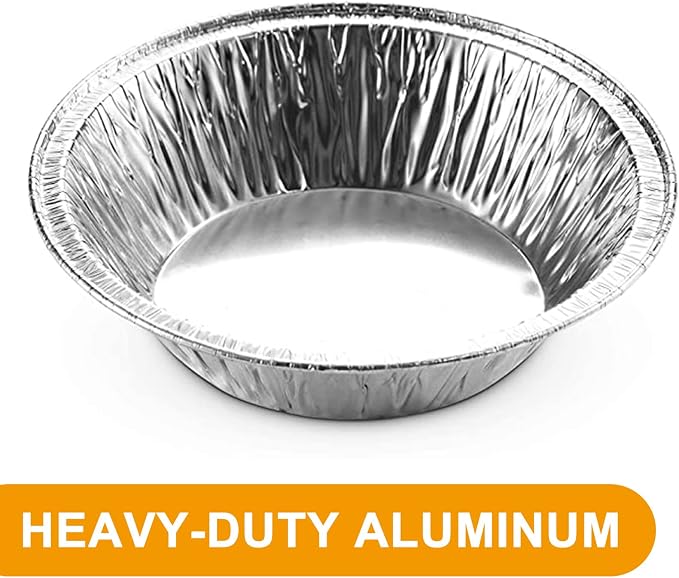 5 Inch Aluminum Foil Mini Pie Pans - Disposable Small Pie Tins For Bakeries, Cafes, Restaurants - Durable Mini Foil Pans for Pie, Fruit Tarts, Quiche (50, 5 Inch)
