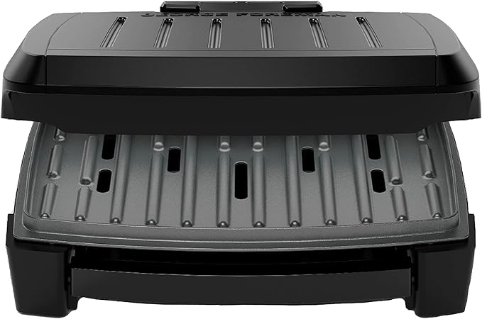 George Foreman Fully Submersible 4-Serving Grill | Dishwasher-safe grill with fast preheat, adjustable hinge and durable nonstick coating for family meals.