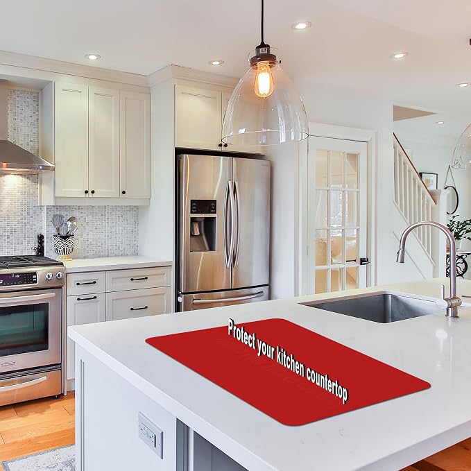 Red Silicone Mats for Kitchen Counter, 23.6" by 15.7" Multipurpose Mat, Counter Table Protector, Desk Saver Pad, Placemat Nonstick Nonskid Heat-Resistant Pad