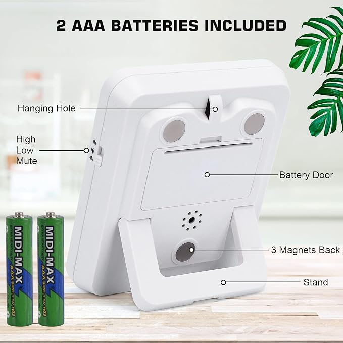 Samshow Digital Kitchen Timer, 3 Channels | Count UP/Down Timer, Large Display, Triple Timer, Magnetic Stopwatch, Adjustable Volume, Loud Alarm, Battery Included