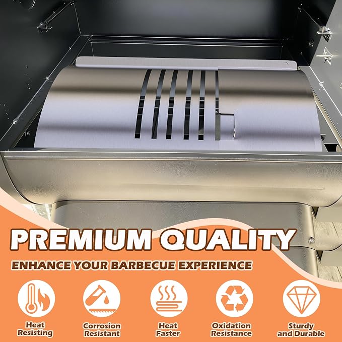 Lexington Flame Broiler Kit for Pit Boss Lexington/Navigator 500/540/550 | Includes main plate + slide cover; fits PB500SP/PB500NX/PB550G; heavy-duty steel; arch bridge grease drainage design.