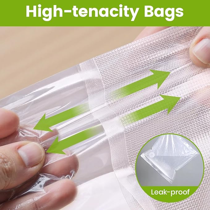FEPPO Vacuum Sealer Bags for Food, 30 PCS 8.3"×8.7" Reusable Vacuum Seal Bags with Air Valve for Food Storage, Ideal for Freshness Preservation